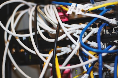Picture of data cabling.